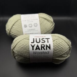 Premier Yarns Just Yarn Worsted Weight 4 Acrylic Skein, Green 2018-16 LOT OF 2